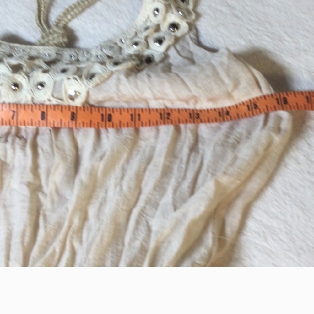 Vintage Cream Color Dress With Silver Bling and layered cascading  material - Picture 5 of 12